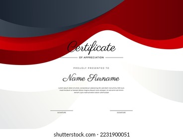 Diseño moderno de plantillas de certificado con decoración de formas geométricas abstractas. Certificado profesional de vectores 