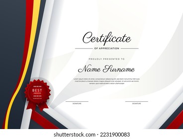 Modern certificate template design with abstract geometric shapes decoration. Vector professional certificate 