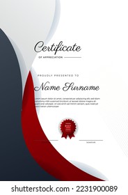 Modern certificate template design with abstract geometric shapes decoration. Vector professional certificate 