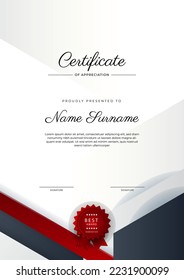 Modern certificate template design with abstract geometric shapes decoration. Vector professional certificate 