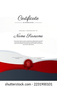 Diseño moderno de plantillas de certificado con decoración de formas geométricas abstractas. Certificado profesional de vectores 
