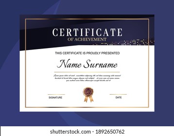 Modern Certificate Template, Certificate Design Of Achievements. 