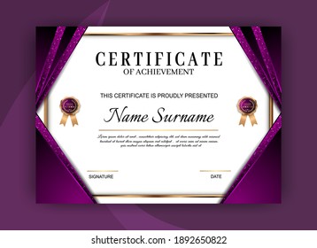 Modern certificate template, Certificate design of achievements. 