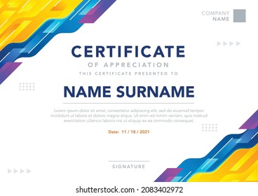 Modern certificate template design. Design for certificate of appreciation