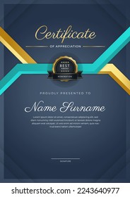 Modern certificate template design for award winning, employee of the month, online course certificate, webinar recognition