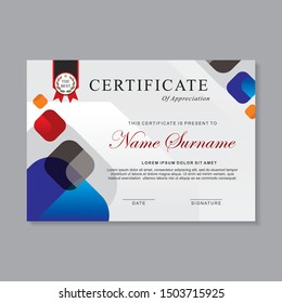 Certificate Template Design Red White Color Stock Vector (royalty Free 