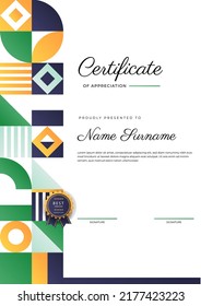 modern certificate template design with fresh colorful border background decoration