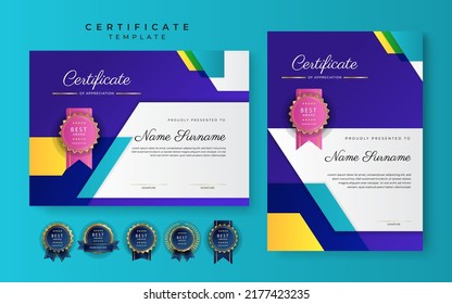 modern certificate template design with fresh colorful border background decoration