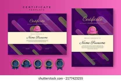 modern certificate template design with fresh colorful border background decoration