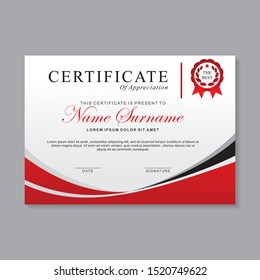 Modern Certificate Template Design Red Black Stock Vector (royalty Free 