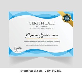 Modern Certificate Template Design with Stylish Shape