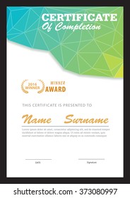 modern certificate template ,diploma layout