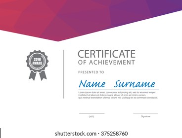 modern certificate template diploma layout