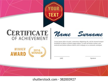 modern certificate template ,diploma layout
