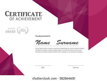 modern certificate template ,diploma layout