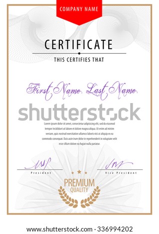 Modern Certificate. Template diplomas, currency. MockUp For Your Design. Vector illustration.