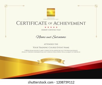 Modern certificate template with elegant border frame, Diploma design for graduation or completion