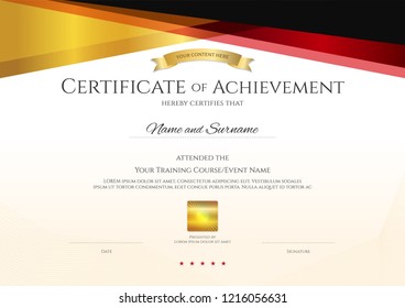 Modern certificate template with elegant border frame, Diploma design for graduation or completion