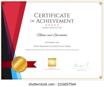 Modern certificate template with elegant border frame, Diploma design for graduation or completion