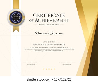 Modern certificate template with elegant border frame, Diploma design for graduation or completion