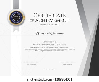 Modern certificate template with elegant border frame, Diploma design for graduation or completion