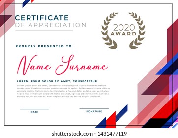 Modern certificate template with elegant border frame, Diploma design for graduation or completion - Vector