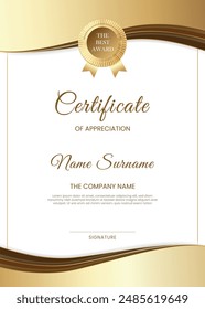 Modern certificate template with elegant design