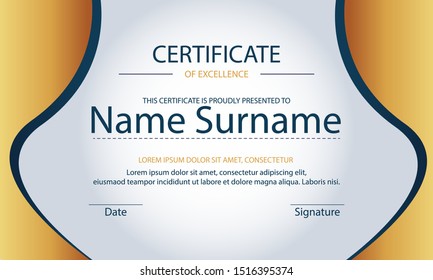 Modern certificate template with flat design 