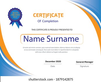 modern certificate template with flat design