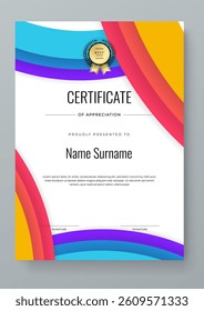 Modern Certificate Template with Geometric and Awards