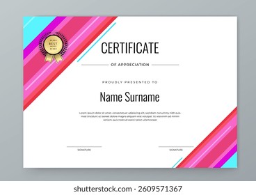 Modern Certificate Template with Geometric and Awards