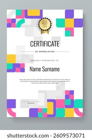 Modern Certificate Template with Geometric and Awards