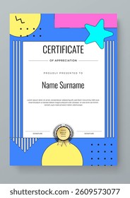 Modern Certificate Template with Geometric and Awards