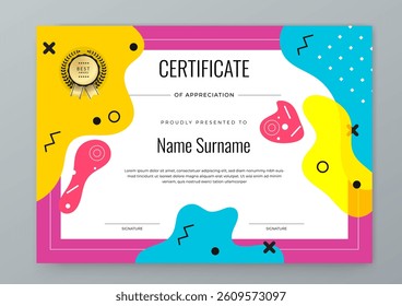 Modern Certificate Template with Geometric and Awards