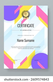 Modern Certificate Template with Geometric and Awards