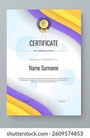 Modern Certificate Template with Geometric and Awards