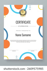 Modern Certificate Template with Geometric and Awards