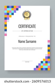 Modern Certificate Template with Geometric and Awards