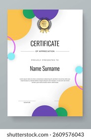 Modern Certificate Template with Geometric and Awards