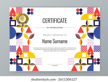 Modern Certificate Template with Geometric and Awards