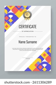 Modern Certificate Template with Geometric and Awards