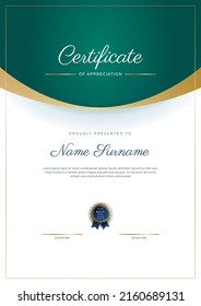 Modern certificate template with golden badges. Vector illustration certificate design for multipurpose business presentation award, diploma certificate and much more