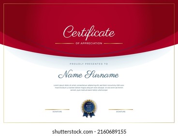 Modern certificate template with golden badges. Vector illustration certificate design for multipurpose business presentation award, diploma certificate and much more