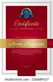 Modern certificate template with golden badges. Vector illustration certificate design for multipurpose business presentation award, diploma certificate and much more