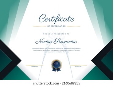 Modern certificate template with golden badges. Vector illustration certificate design for multipurpose business presentation award, diploma certificate and much more