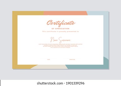 Modern certificate template memphis style. Use for print, certificate, diploma, graduation