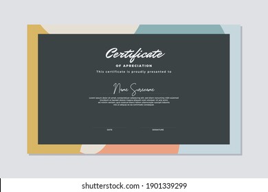 Modern certificate template memphis style. Use for print, certificate, diploma, graduation