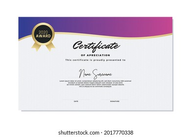 Plantilla de certificado moderna memphis style. Uso para impresión, certificado, diploma, graduación