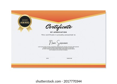 Modern certificate template memphis style. Use for print, certificate, diploma, graduation