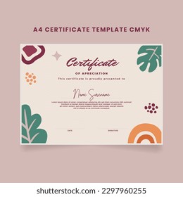 Modern certificate template memphis style. Use for print, certificate, diploma, graduation